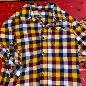 ⚽️Toddler boys plaid button up